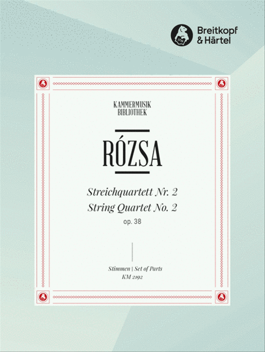 Book cover for String Quartet No. 2 Op. 38