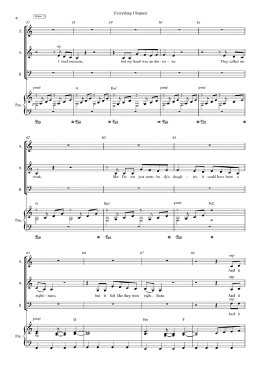 Everything I Wanted 3-Part scores gallery preview page 6