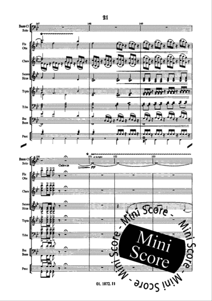 Concerto for Bass Clarinet and Band Concert Band scores gallery preview page 25