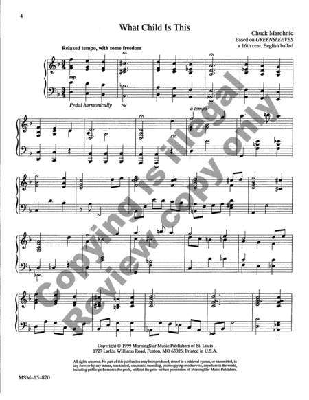 Christmas Jazz: Five Carols for Piano, Set 2 image number null