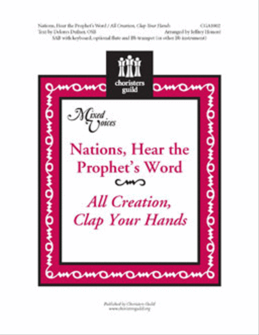 Nations, Hear the Prophet's Word All Creation, Clap Your Hands (SAB) 3-Part scores gallery preview page 1