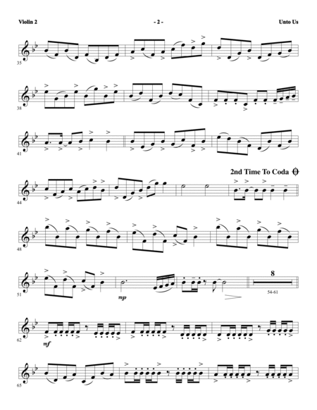 Unto Us - Violin 2