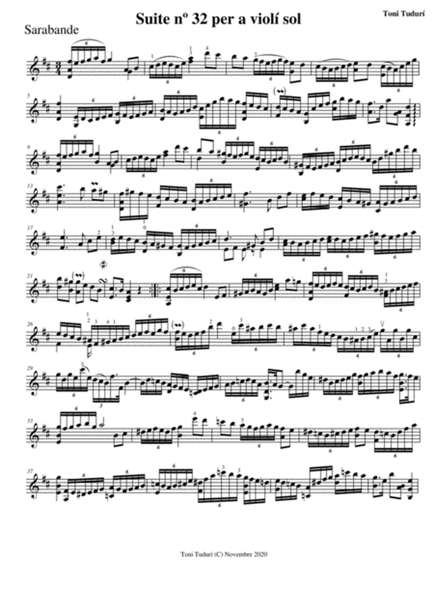 Sarabande for violin solo baroque suite nº 32 image number null