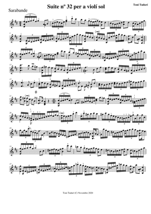 Sarabande for violin solo baroque suite nº 32