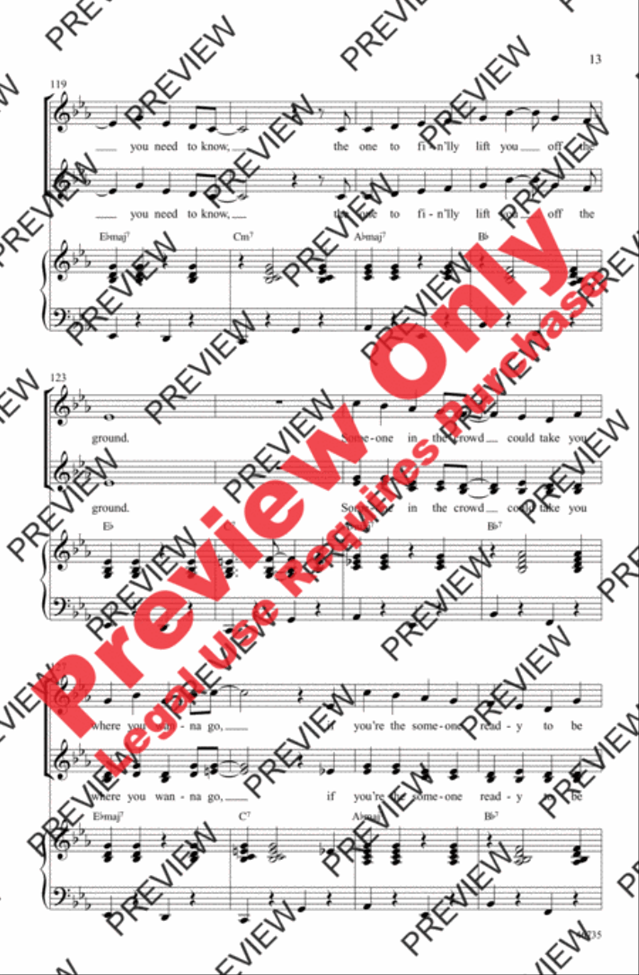 Someone in the Crowd by Pasek and Paul SSAA - Sheet Music page 13
