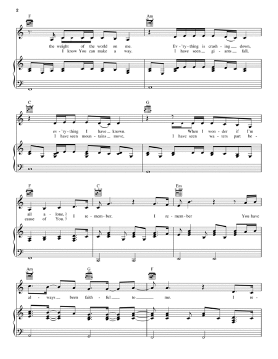 Remember Piano, Vocal, Guitar scores gallery preview page 2