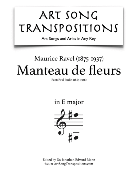 RAVEL: Manteau de fleurs (transposed to E major)