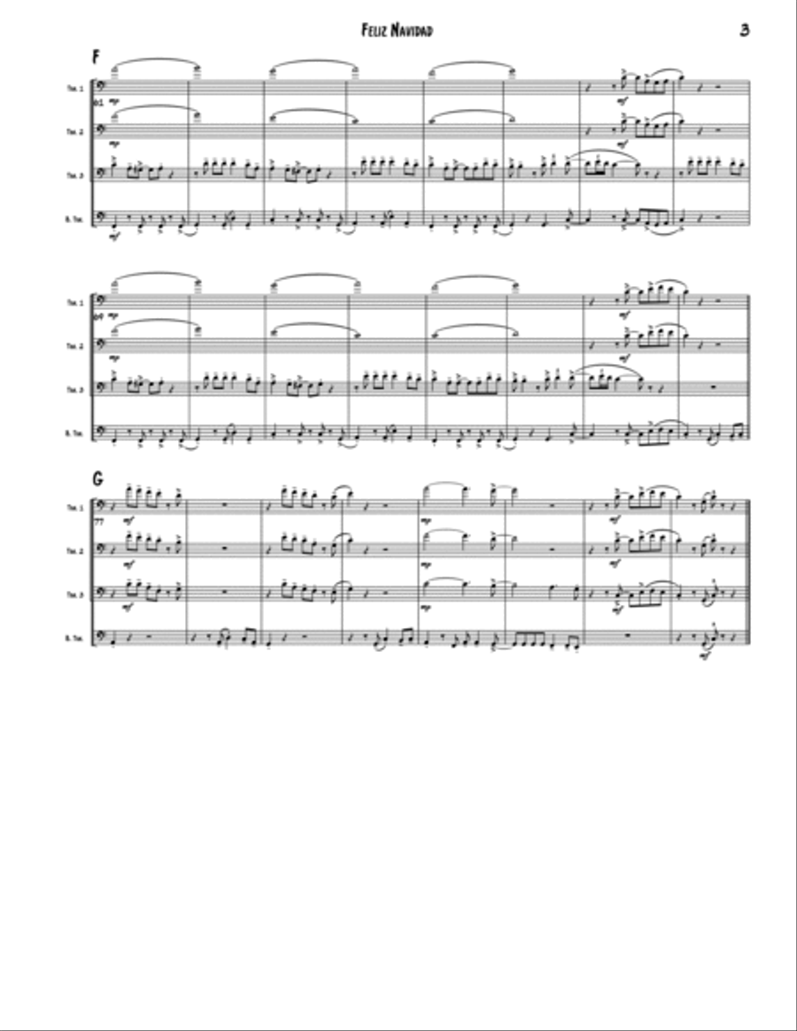 Feliz Navidad Brass Quartet scores gallery preview page 3