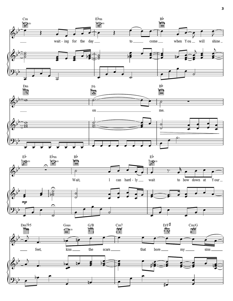 Wait Wait Piano, Vocal, Guitar scores gallery preview page 3