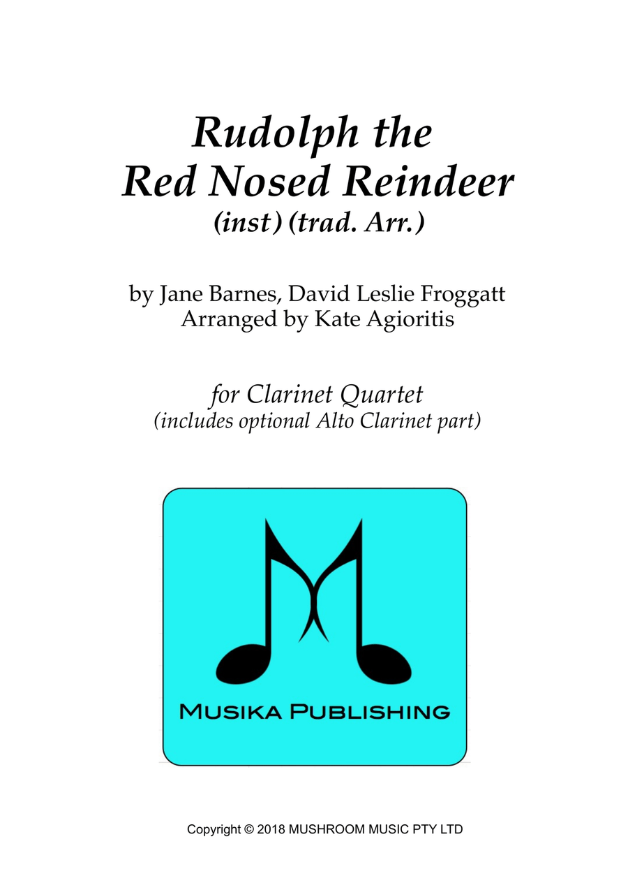 Rudolph The Red-nosed Reindeer Clarinet Quartet scores gallery preview page 1