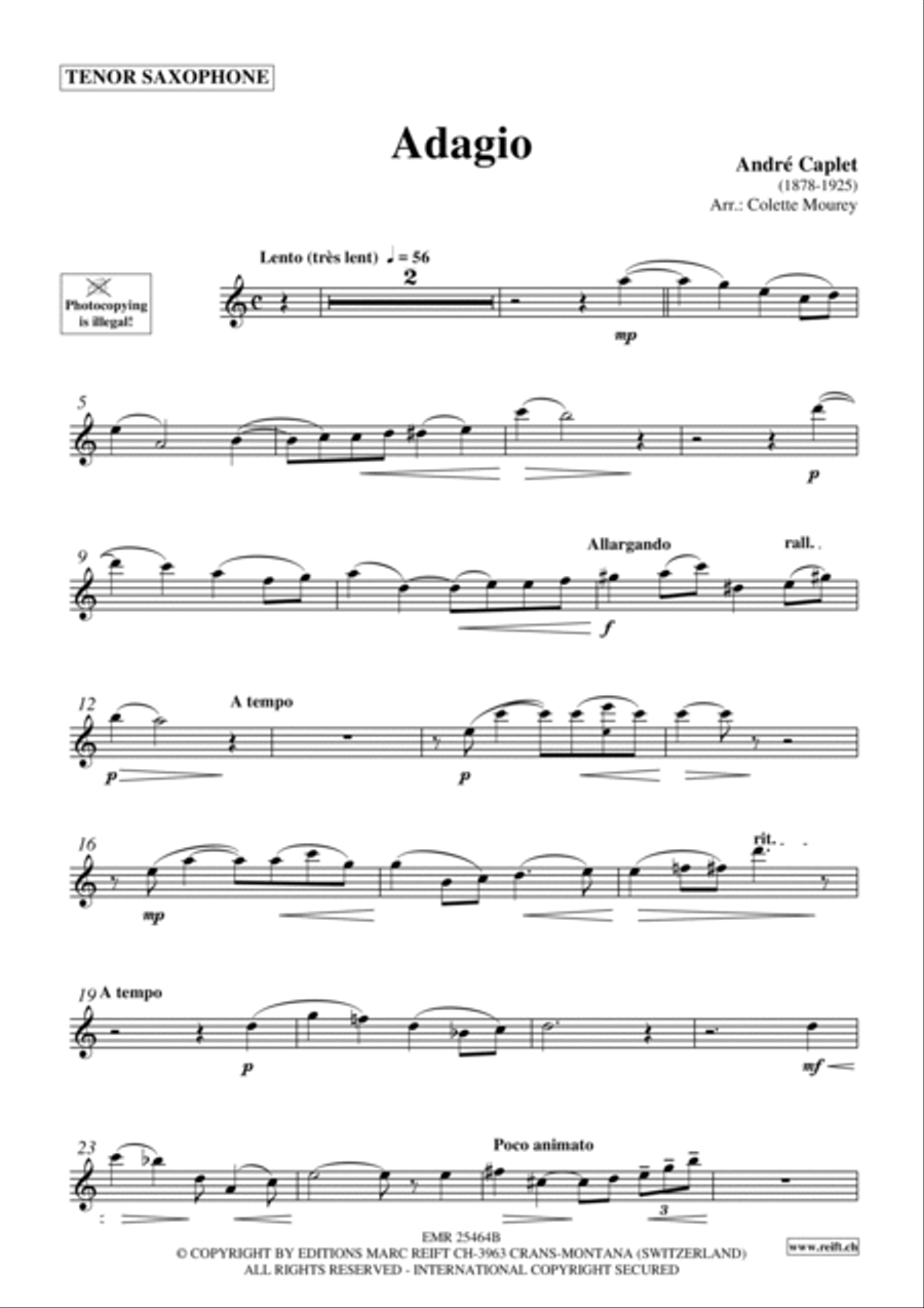 Adagio Tenor Saxophone scores gallery preview page 2