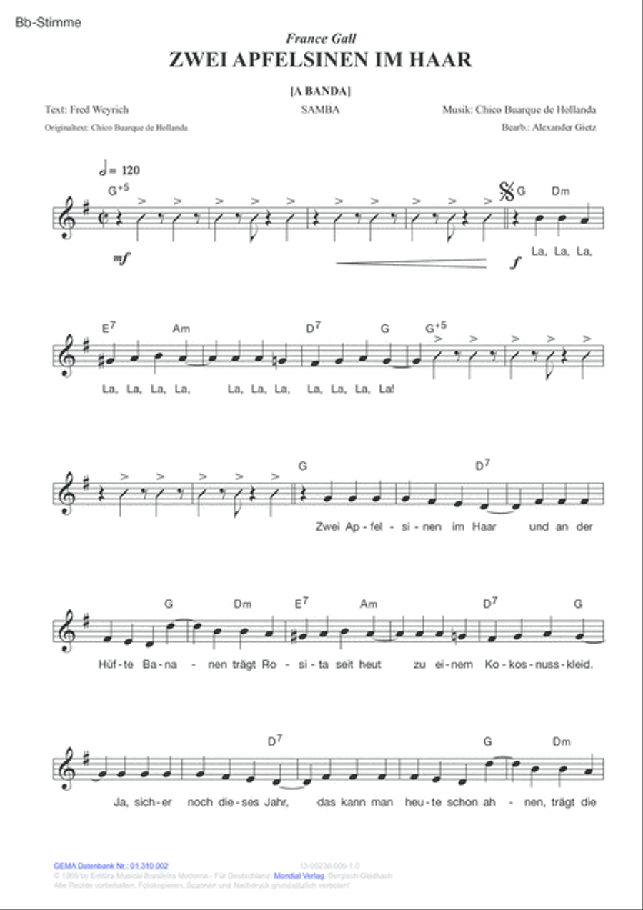 Zwei Apfelsinen im Haar Voice scores gallery preview page 6