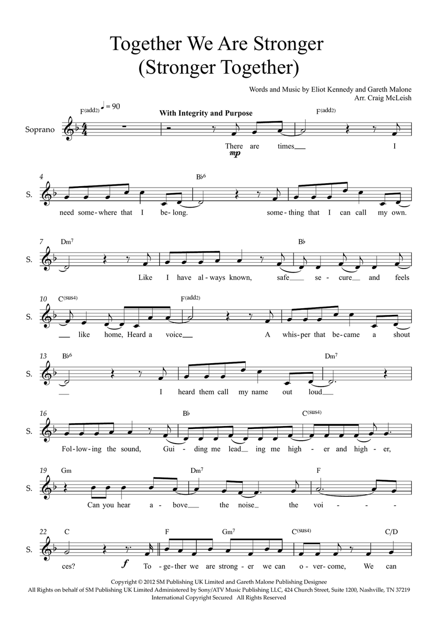 Together We Are Stronger (Stronger Together) (arr. Craig McLeish) Women's Choir scores gallery preview page 1