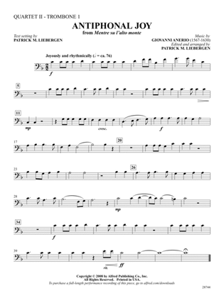 Antiphonal Joy (from Mentre su l'alto monte): 2nd Trombone