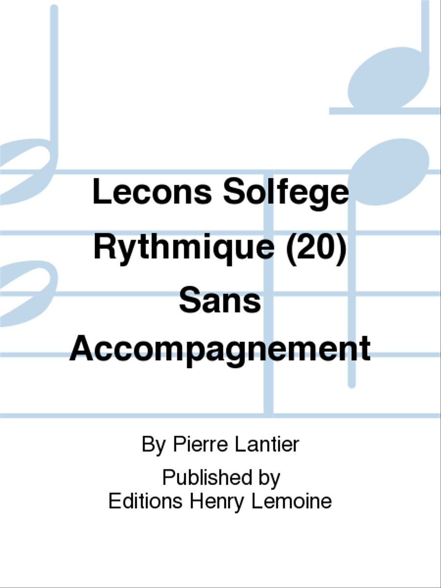 Lecons Solfege Rythmique (20) Sans Accompagnement Score scores gallery preview page 1