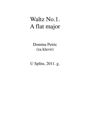 Book cover for Waltz A flat major