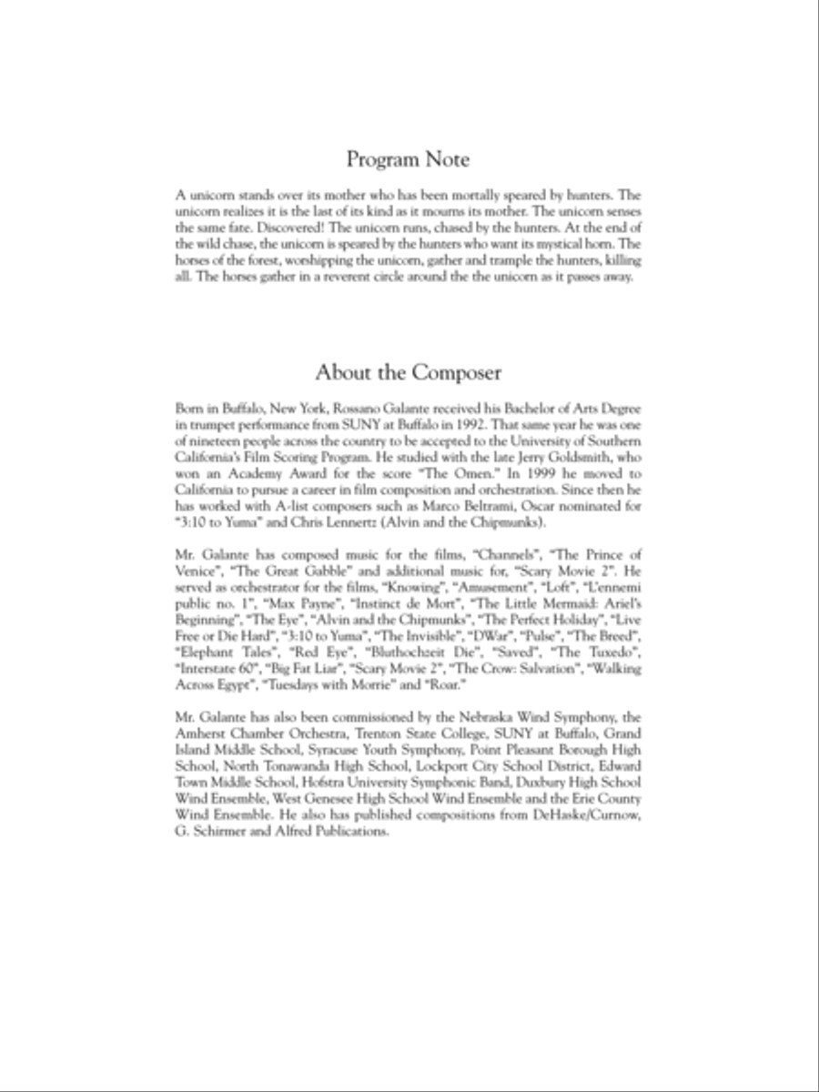 Cry Of The Last Unicorn - Full Score Concert Band scores gallery preview page 2