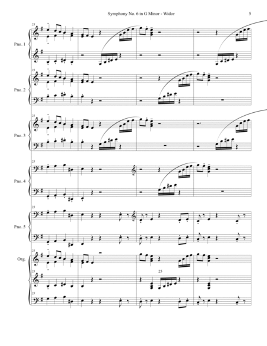 Widor - Finale (5th movement) of Symphony No. 6 in G Minor Small Ensemble scores gallery preview page 5