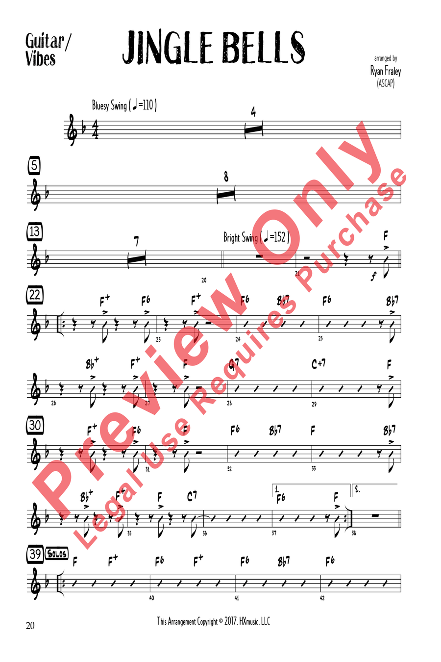 Charting the Course Christmas Collection, Guitar / Vibes Book Jazz Ensemble scores gallery preview page 5