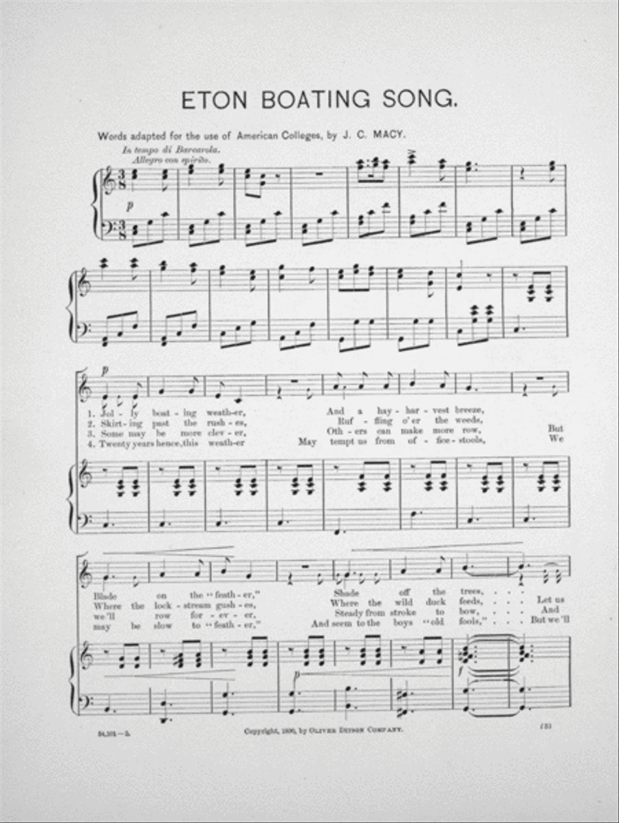 Eton Boating Song Voice scores gallery preview page 2