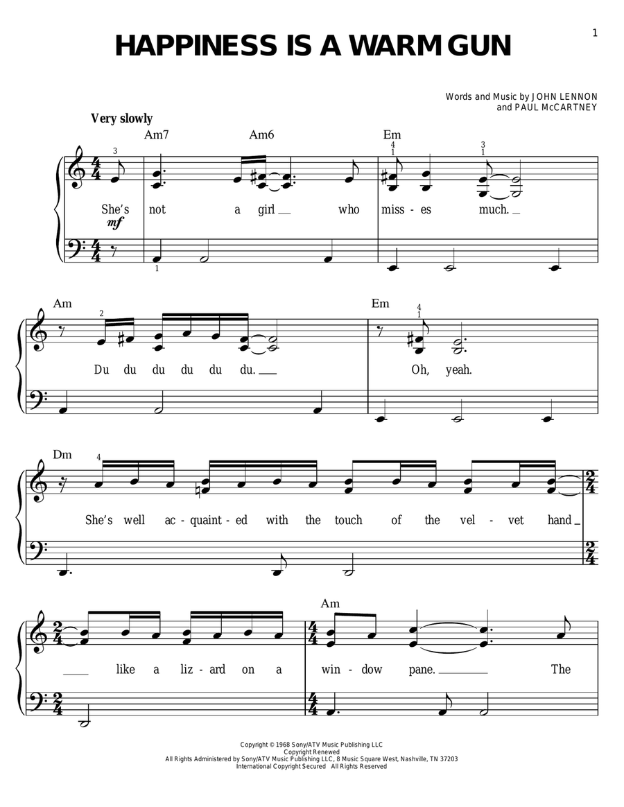 Happiness Is A Warm Gun Voice scores gallery preview page 1