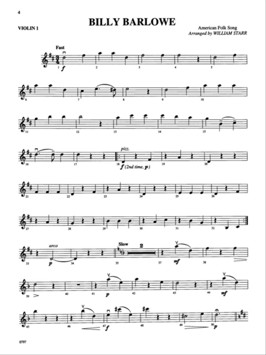 Strings Around the World -- Folk Songs of the U.S.A. String Orchestra scores gallery preview page 3