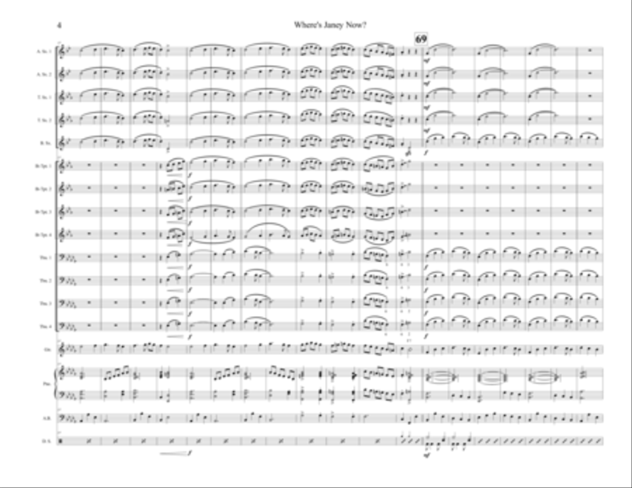 Where's Janey Now? Jazz Ensemble scores gallery preview page 5