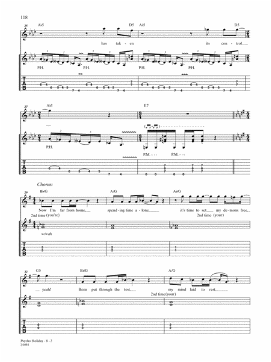 Psycho Holiday Guitar Tablature scores gallery preview page 3