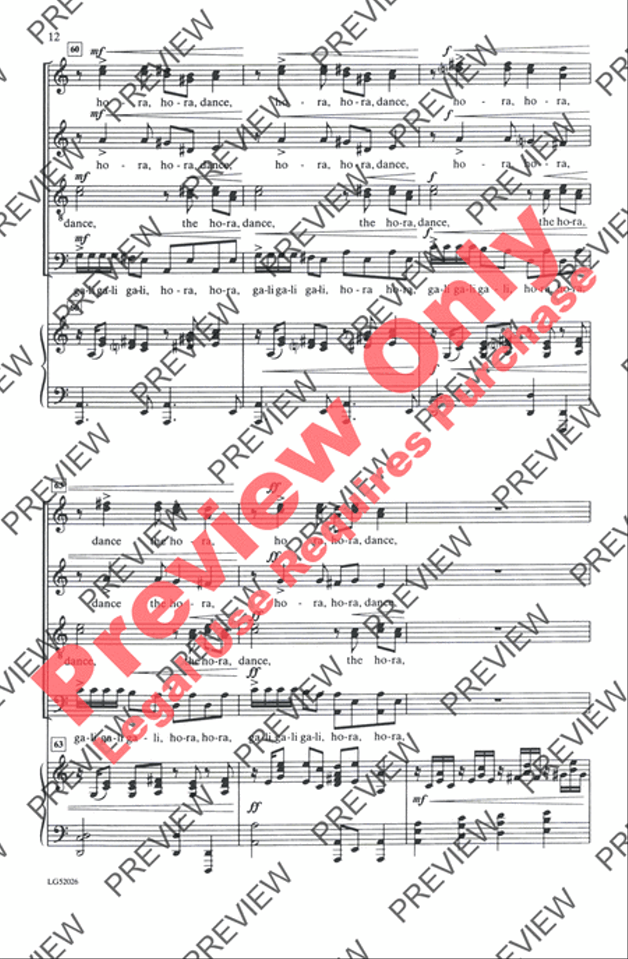 Zum Gali Zum Gali 4-Part scores gallery preview page 12