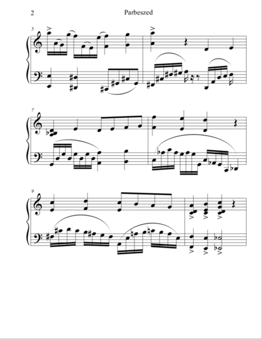 Parbeszed Parbeszed Piano Solo scores gallery preview page 2