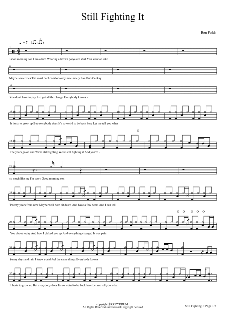 Still Fighting It Drum Set scores gallery preview page 1