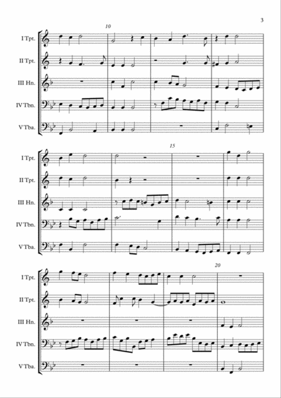 Canzon super Intradam Aechiopicam (Samuel Scheidt) Brass Quintet arr. Adrian Wagner Brass Quintet scores gallery preview page 3
