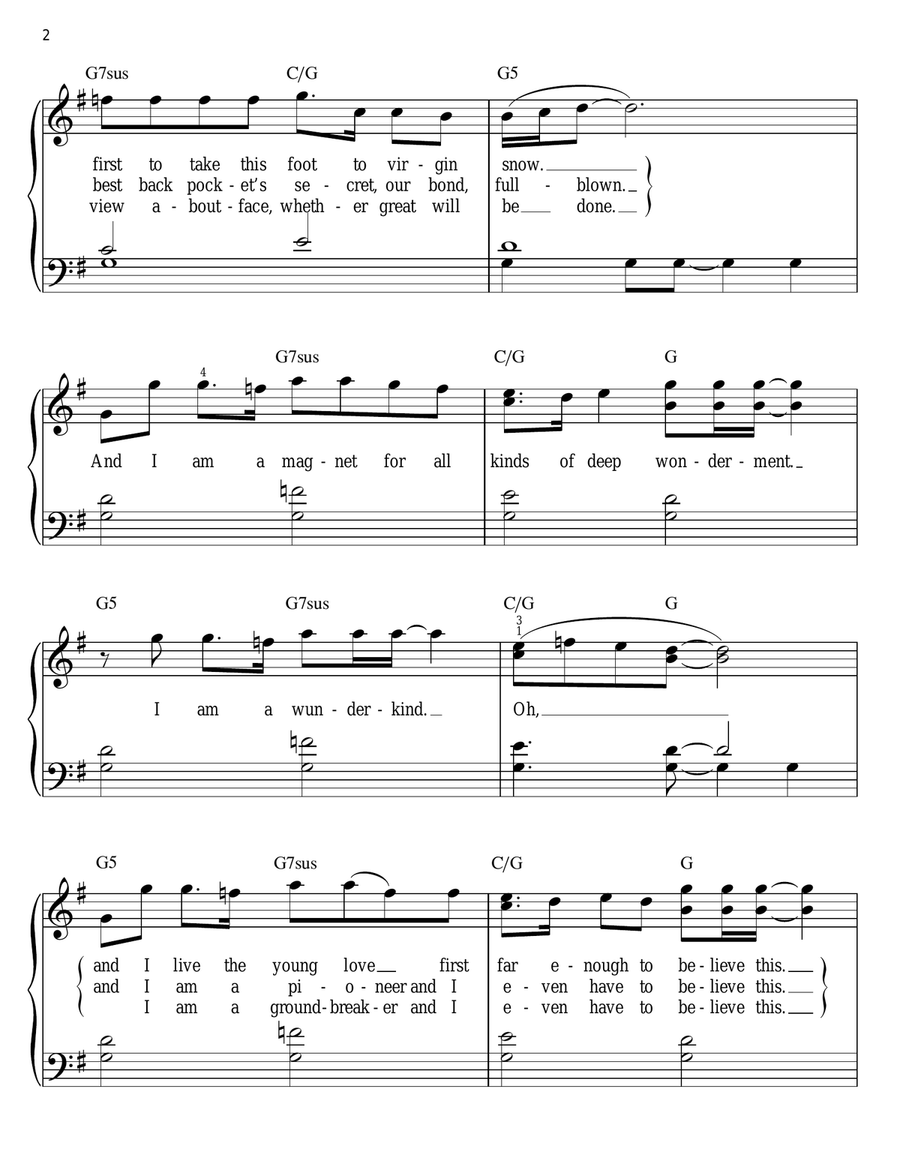 Wunderkind Easy Piano scores gallery preview page 2