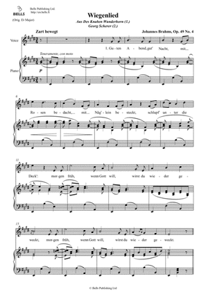Book cover for Wiegenlied, Op. 49 No. 4 (E Major)