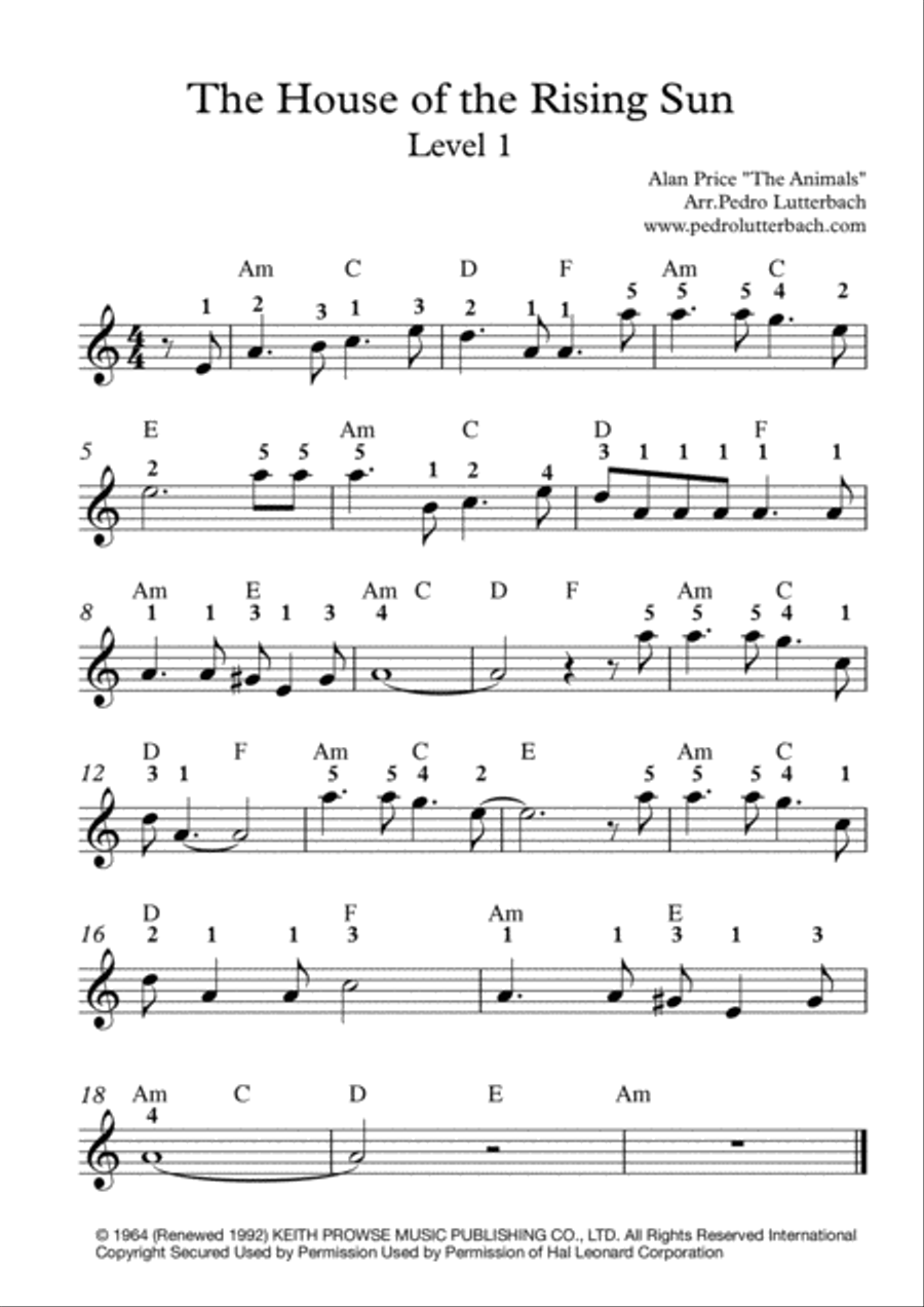 The House Of The Rising Sun Small Ensemble scores gallery preview page 1