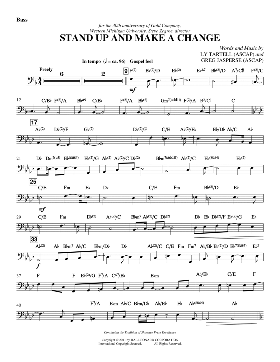 Stand Up And Make A Change - Bass Choir scores gallery preview page 1