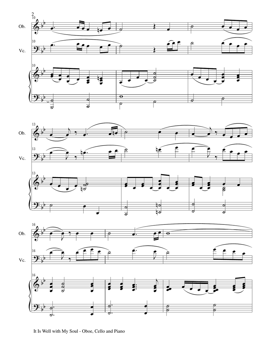 IT IS WELL WITH MY SOUL (Trio - Flute, Cello, Piano with Score and Parts) Flute scores gallery preview page 2