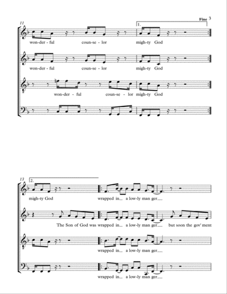 Call Him Messiah 4-Part scores gallery preview page 3