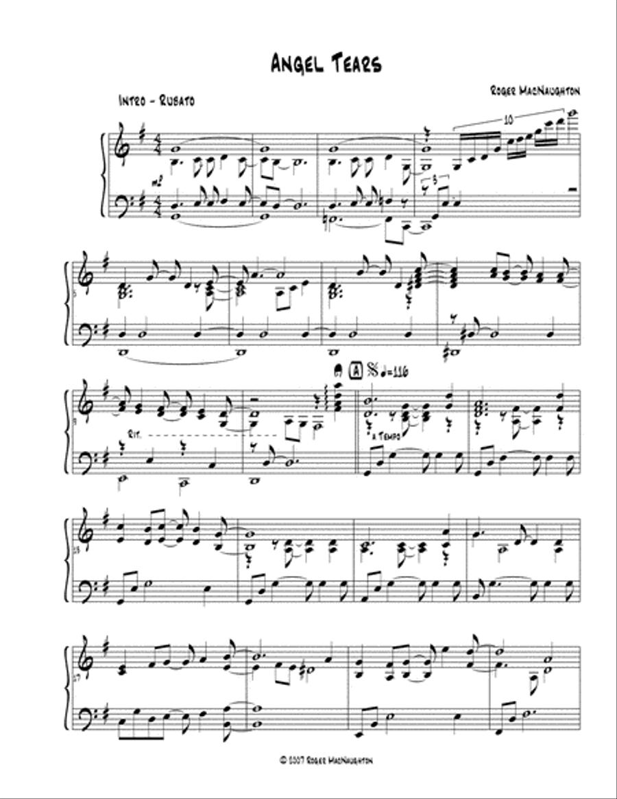 Angel Tears Piano Solo scores gallery preview page 2