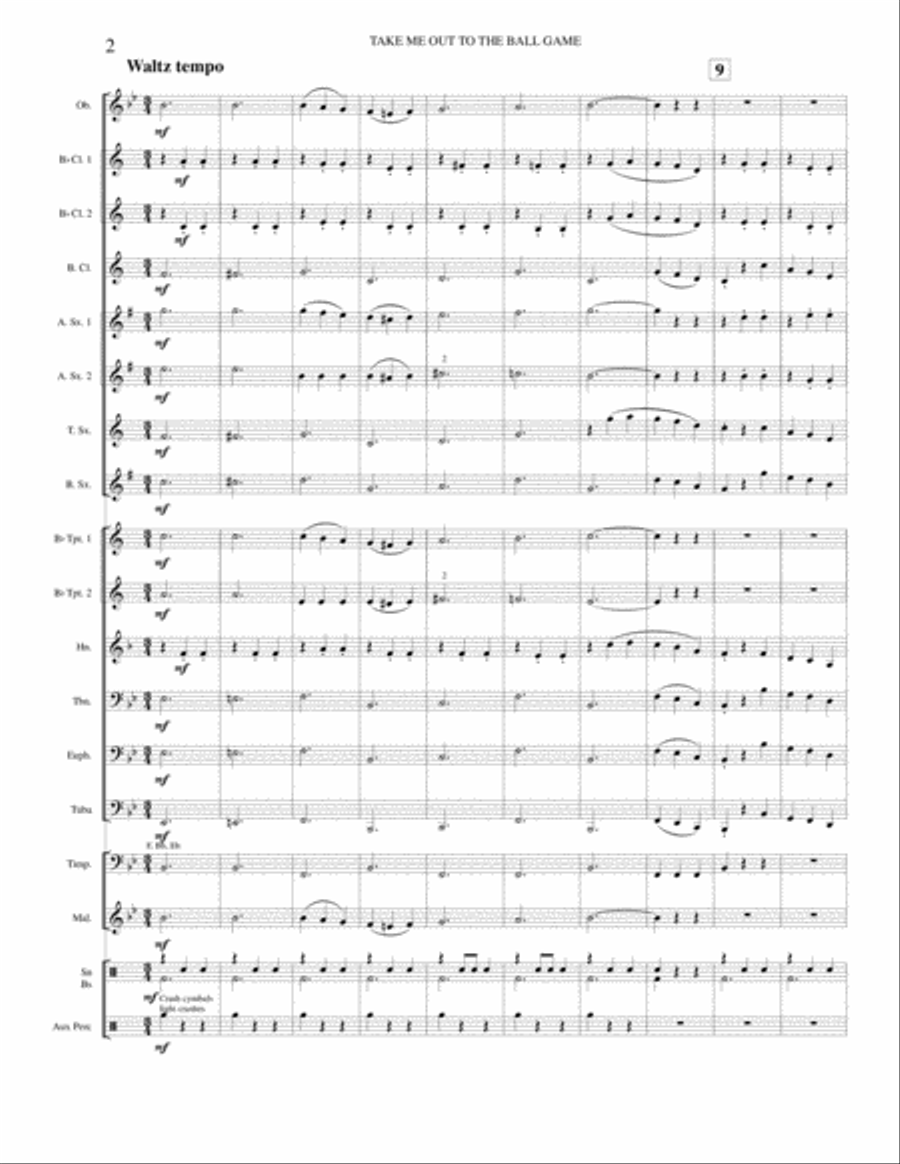 Take Me Out to the Ball Game Concert Band scores gallery preview page 3