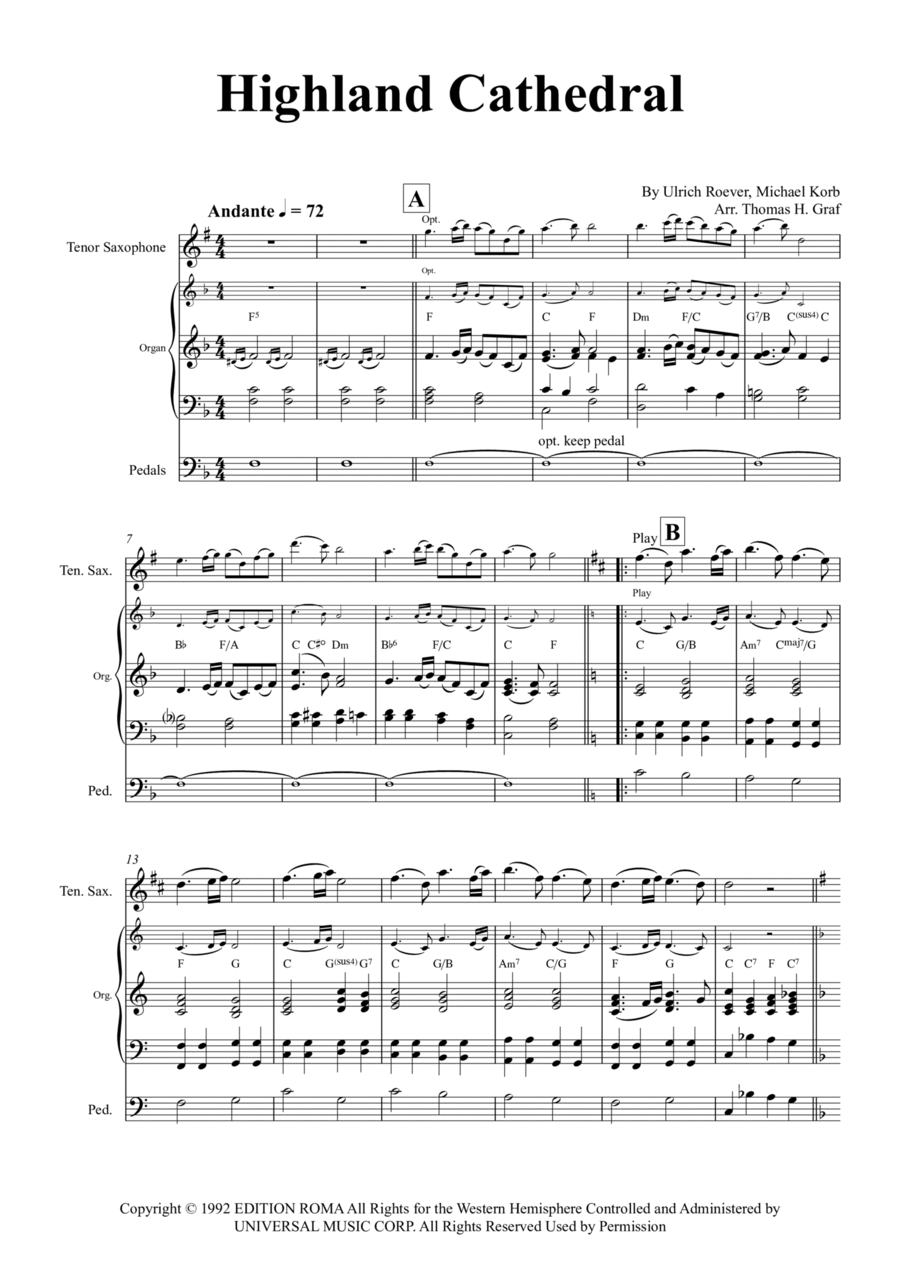Highland Cathedral Chamber Music scores gallery preview page 1