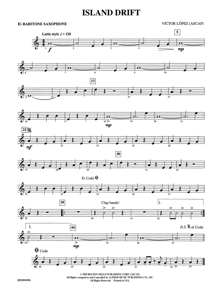 Island Drift: E-flat Baritone Saxophone