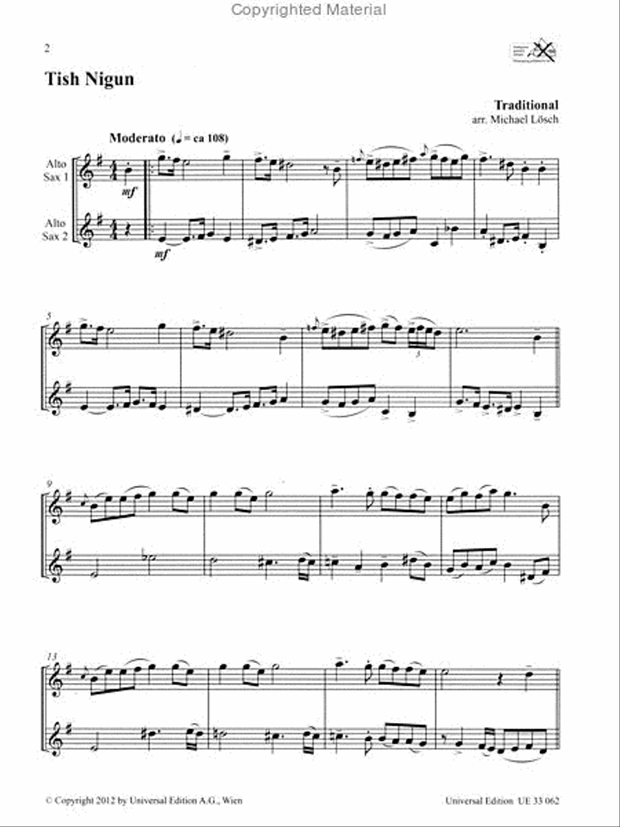 Klezmer Saxophone Duets Woodwind Duet scores gallery preview page 2