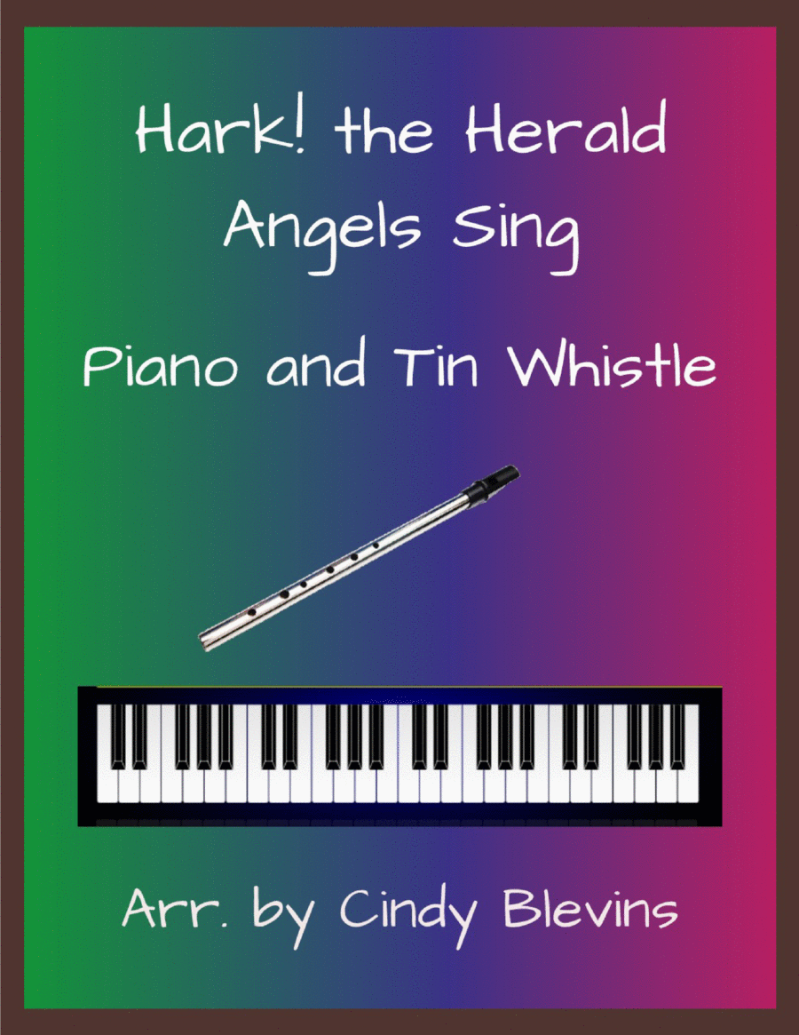 Hark! The Herald Angels Sing, Piano and Tin Whistle (D) Piano scores gallery preview page 1