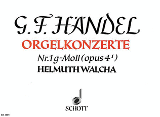 Book cover for Organ Concerto No. 1 Op. 4, No. 1 in G Minor