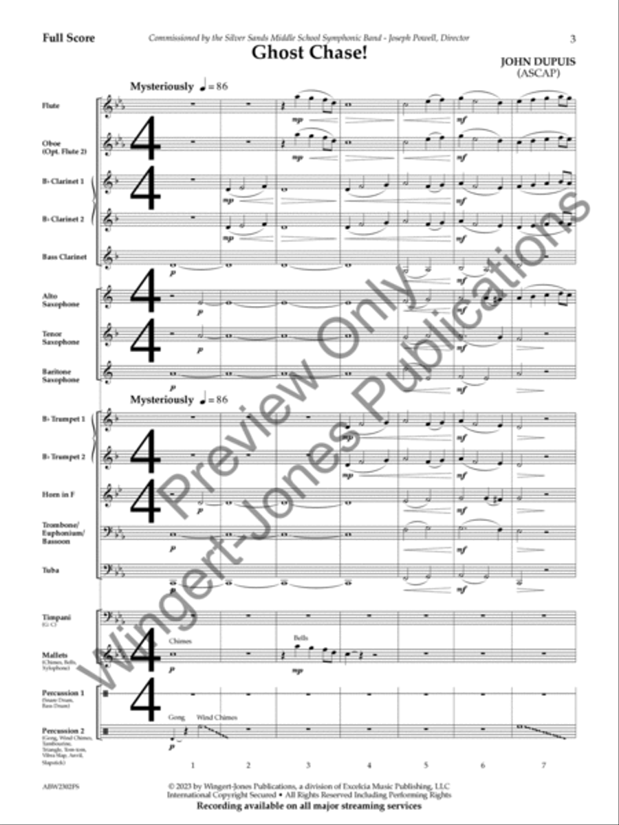 Ghost Chase! Concert Band scores gallery preview page 4