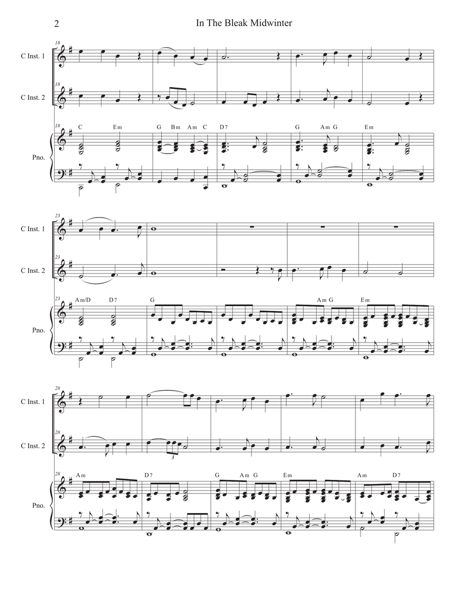 Duets for C-Instruments for Christmas (Volume 2) Piano scores gallery preview page 3