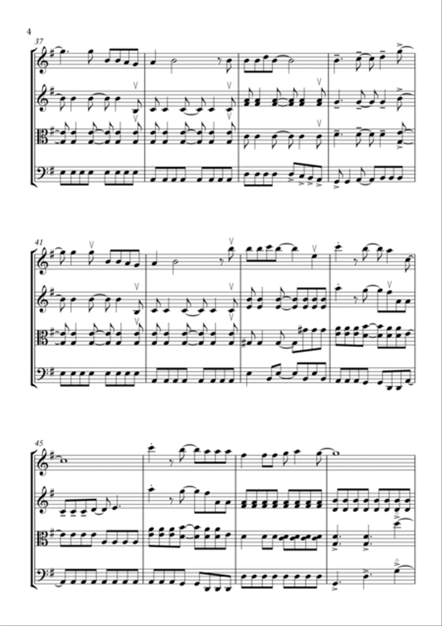 Don't Stop Me Now String Quartet scores gallery preview page 4