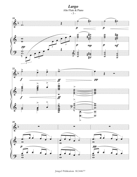 Dvořák: Largo from the New World Symphony for Alto Flute & Piano image number null