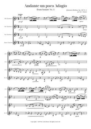 Andante Un Poco Adagio for Clarinet Quartet